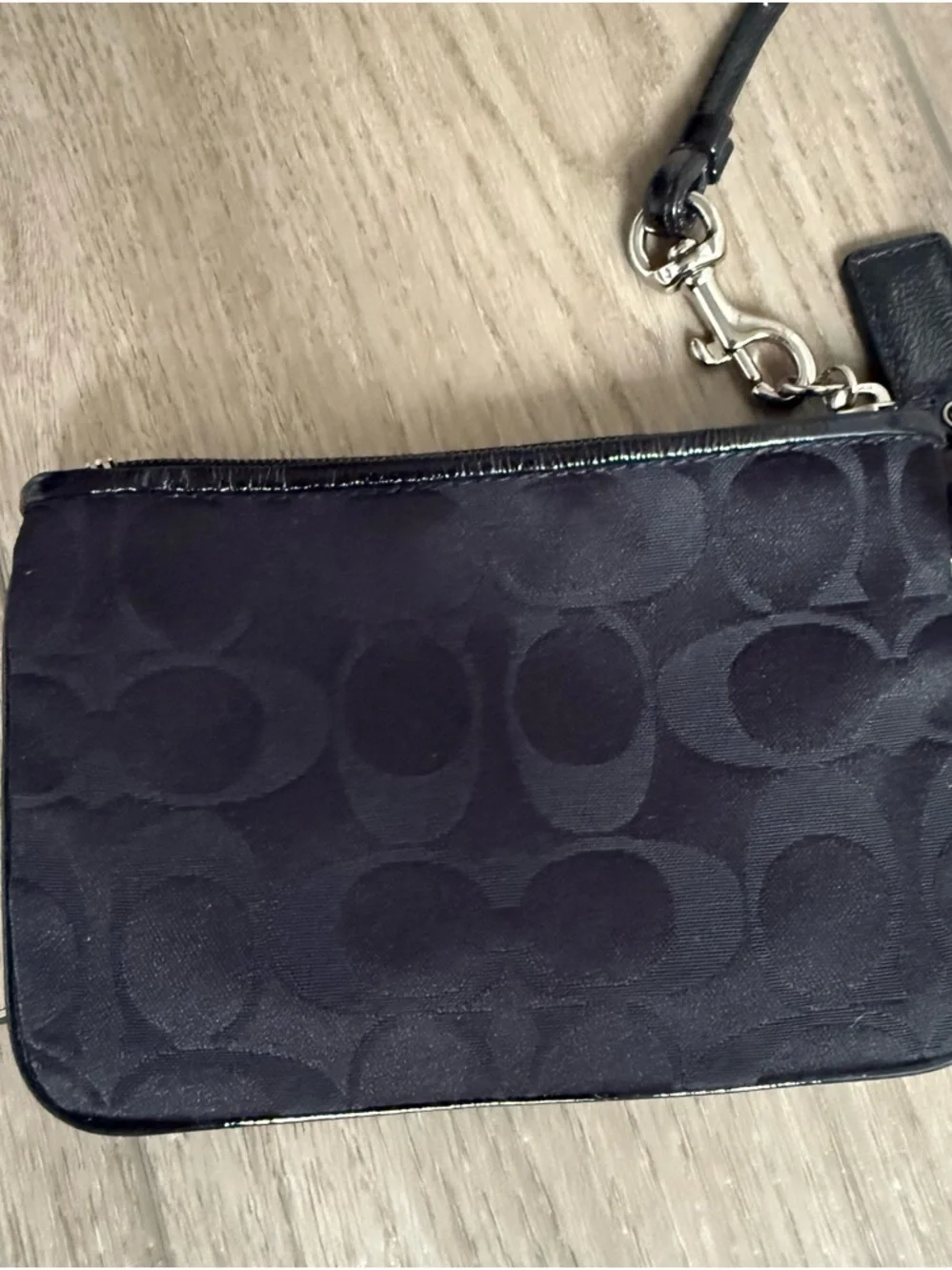 Coach Poppy Black Wristlet